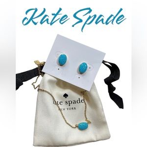 Kate Spade necklace “Pave the way” earrings clay 2 pc set